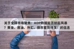 关于全球市场聚焦：ADP数据能否掀起风暴？黄金、原油、外汇、债市蓄势待发！的信息